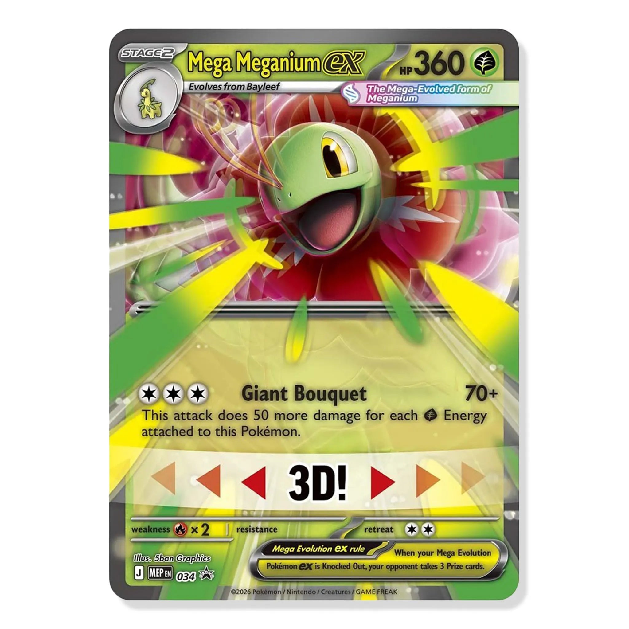 Front View of Pokémon Mega Evolution Ascended Heroes Mega Meganium Ex Box